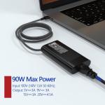 90W Universal USB-C Laptop Charger – Fast Charging AC Adapter with Braided Cable